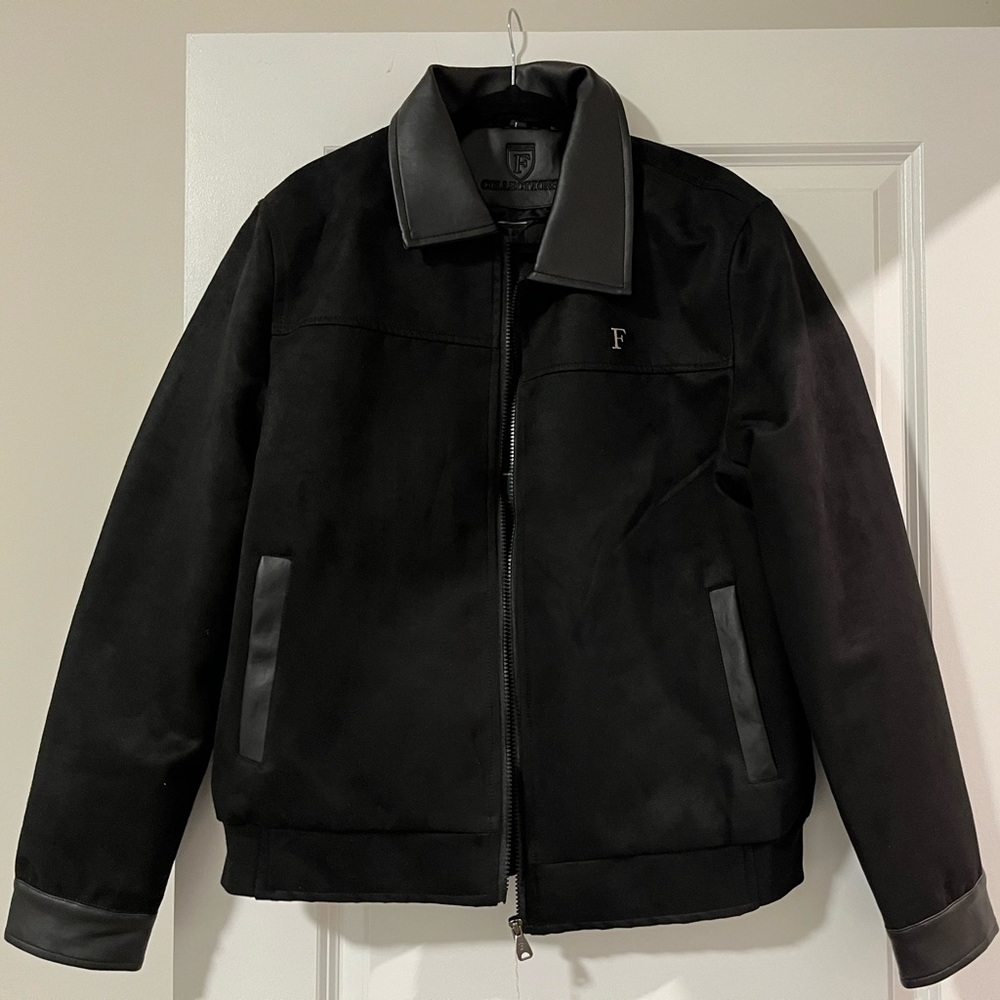 Men’s black leather jacket. Great for a night out